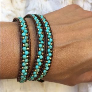 Chan Luu triple wrap bracelet turquoise